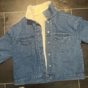 Pacsun blue fleece lines jean jacket